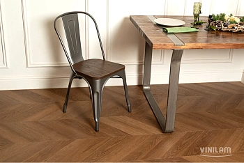 Кварцвиниловая плитка VINILAM PARQUET CHEVRON I1651102 Шеврон Плезир Glue